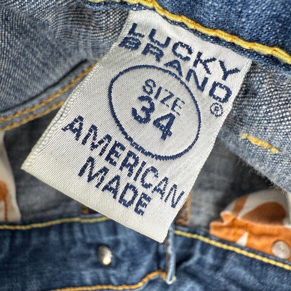 Lucky Brand Jeans Mens 34 (33x32 ACTUAL) 165 Straight Blue Denim Vintage - Picture 5 of 9